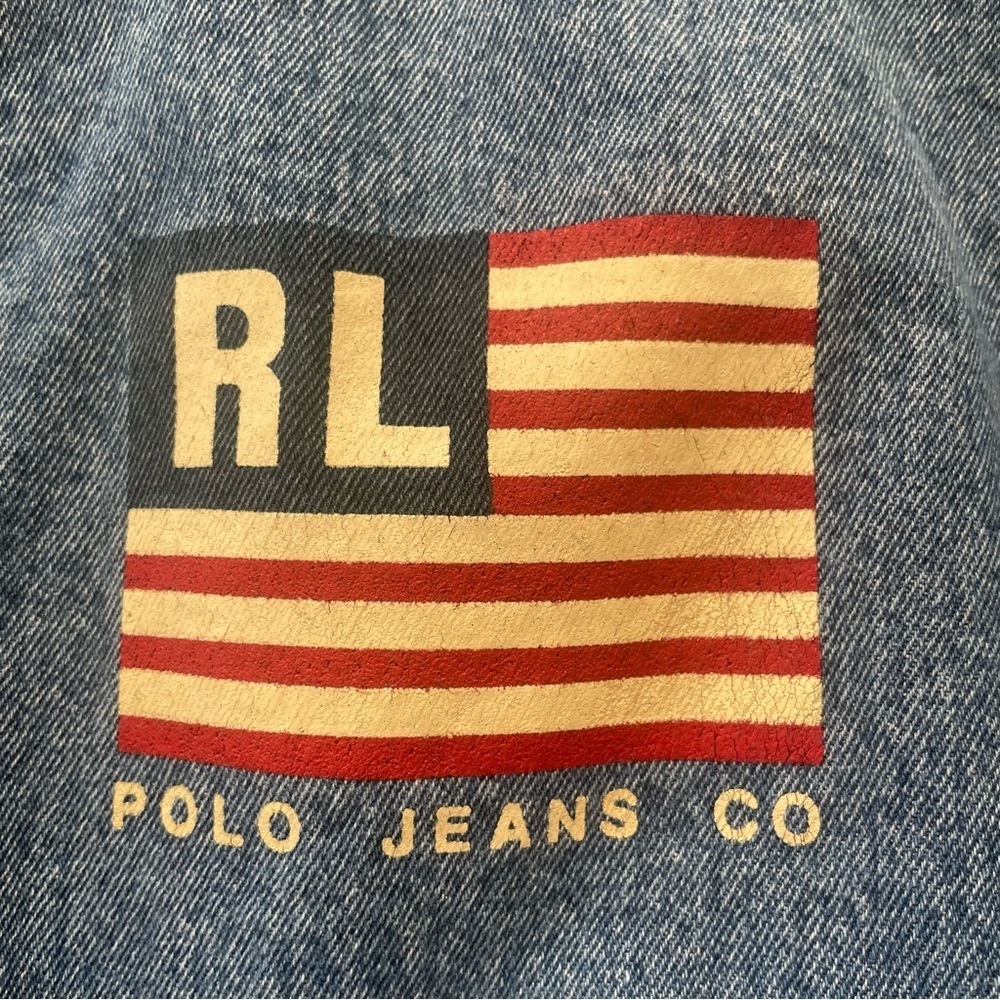 Vintage Polo Jeans Ralph Lauren American Flag Denim Jacket - Picture 5 of 8